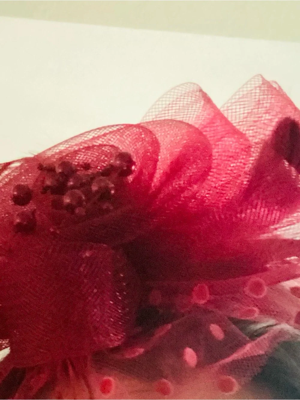 New Handmade Burgundy Fascinator with feathers